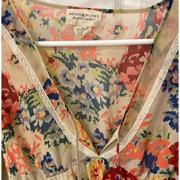 RALPH LAUREN DENIM & SUPPLY FLORAL PEASANT TOP - Size Small - Picture 5 of 9